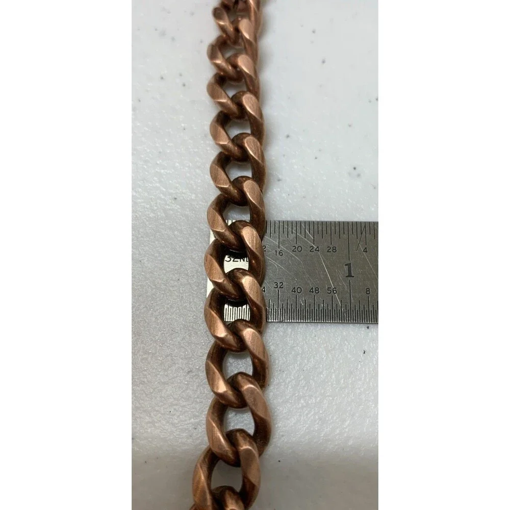 Vintage Heavy Cuban Link Solid Copper Bracelet 7.5”